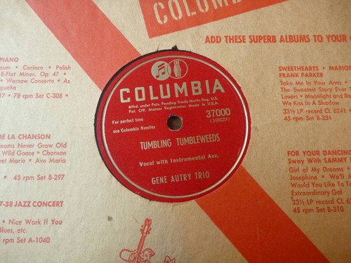 Gene autry trio rpm - autry, 10"